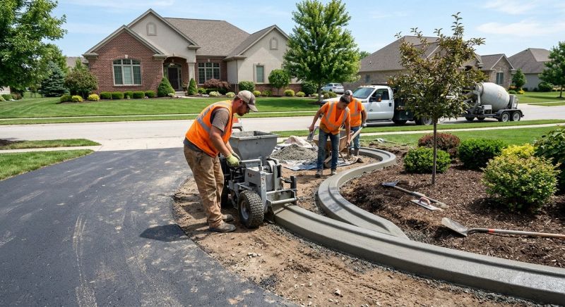Walkway Curb Installation